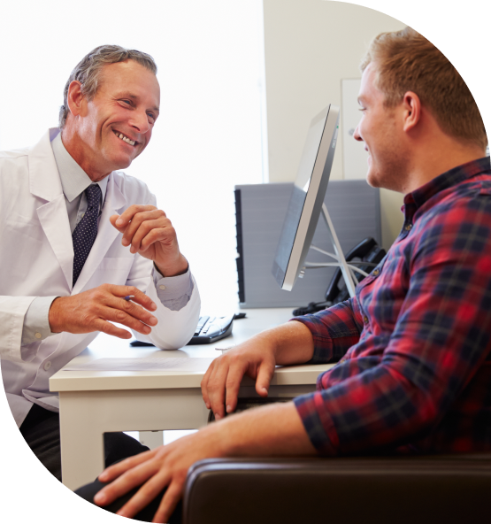 Doctor talking with prospective patient